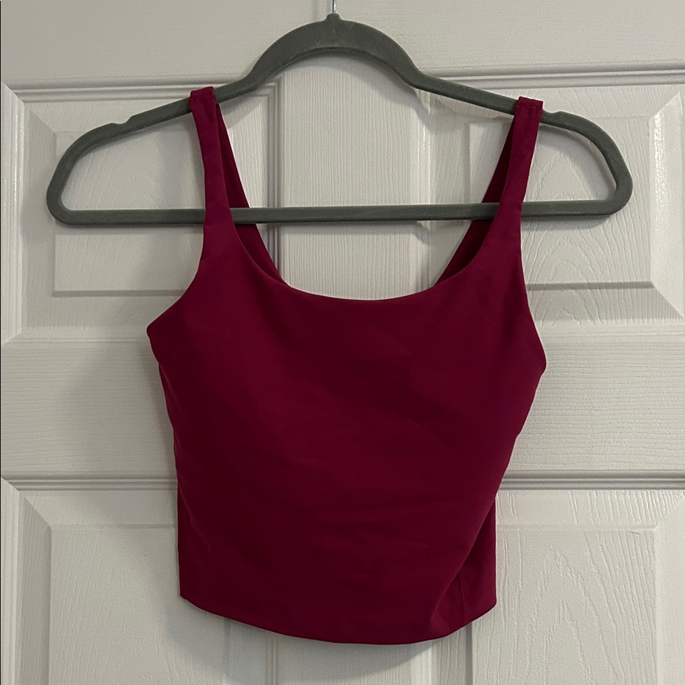 Old Navy Fitted Square Neck Athletic Crop Tank - Berry